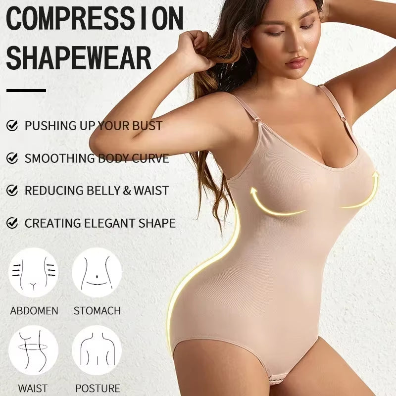 1-Teiliger, Solider, Nahtlos Formender Shapewear-Body, Bauchkontrolle, Po-Lifting, Schlankerer Body Shaper, Damenunterwäsche Und Shapewear